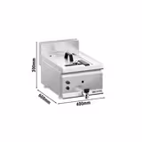 Gasfriteuse - 8 liter - 6 kW - mechanische bediening - met aftapkraan