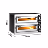 Electric Deck Pizza Oven - Twin Deck - Refractory Stone Deck - 4+4 - Ø 35cm (13.8") - Mechanical Controls - up to 450°C
