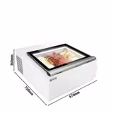 Countertop Ice Cream Display Freezer - 670mm - Static cooling - for 3 x 5 litres Napoli pans - White - hinged glass lid