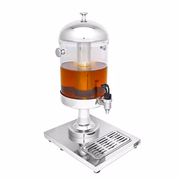 Sapdispenser - 7,5 liter - RVS - incl. afdruipschaal, centrale koelbuis & geperforeerde infuusbuis