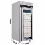 Bäckerei-Kühlschrank Edelstahl PREMIUM - EN 600x800 - 850 Liter - mit 1 Glastür