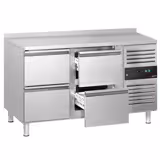 Mostrador refrigerado ECO - 1360x700mm - con 4 cajones - encimera con alzatina - GN 1/1 - refrigeración ventilada