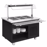 Açık Büfe Ünitesi soğuk DANZIG - 1300mm - 3x GN 1/1 için - tepsi kaydırma standlı - Siyah