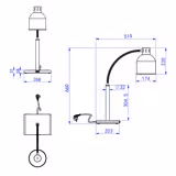 Buffet warmtelamp infrarood - 250W - Ø174mm - flexibel instelbaar - Zilver