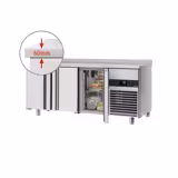 Koelwerkbank PREMIUM - 1865x700mm - met 3 deuren & achterwand