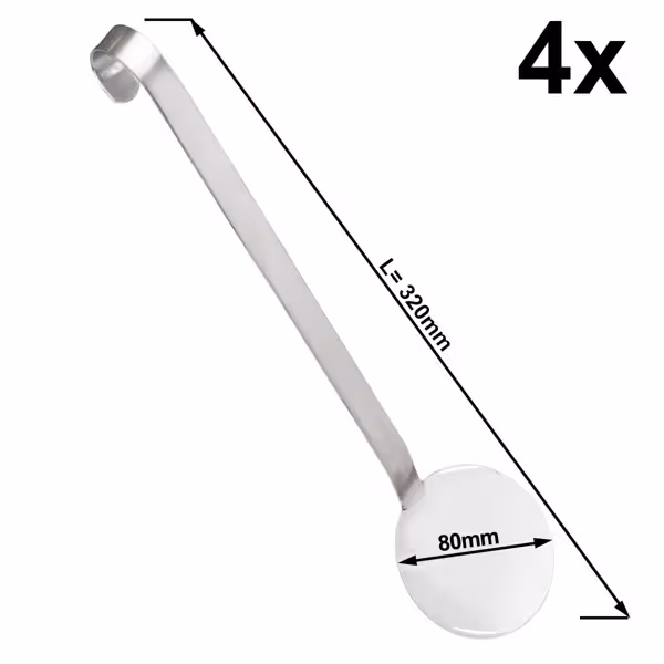 (4 pcs) Rice Paddle - Ø80mm - Length: 320mm - Stainless Steel