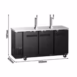 Tireuse à bière professionnelle - 3x 50L fûts - 3 robinets - 1850x620mm - 3 portes pleines