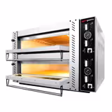 Commercial Electric Pizza Oven – 4+4 x 25 cm – Manual – Incl. Stand