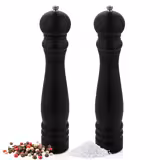 (12 stuks) Zout- en pepermolenset - Hout - Hoogte: 300mm - Zwart