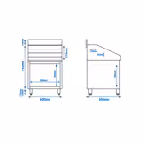 Stalak za koktel boce - Nehrđajući čelik - 600x600 mm