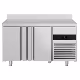 Mostrador refrigerado PREMIUM - 1400x700mm - de trabajo con alzatina - 2 puertas - GN 1/1 - refrigeración ventilada