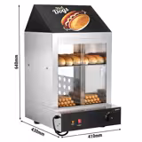 Hotdogstomer / warmhoudvitrine - 1,2kW - 2 etages