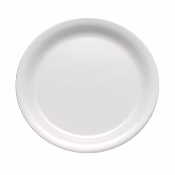 (6 st) CASUAL - Flat tallrik - melamin - Ø 22,5 cm - vit