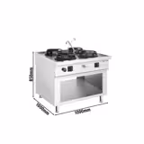 Gas woktafel eilandmodel - 60,0 kW - 4 branders - incl. 2 kranen