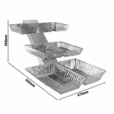 Expositor de pão - Aço inoxidável - Altura:460mm - com 7 cestas
