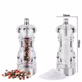 (12 stuks) zout- & pepermolens - CLEARGRIND - Acryl - Hoogte: 150mm - Transparant