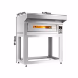 Forno de pizza elétrico Power - Base em pedra refratária - 9x Ø33cm - Eletromecânico - até 400°C - incl. exaustor & base