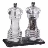 (6 ks) Servírovací deska - Břidlice - 150x80 mm - s 2 výstupky Ø 60 mm - Černá