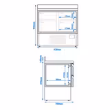 Koelwerkbank PREMIUM PLUS - 978x700mm - 230 liter - met 4 lades - met opstand