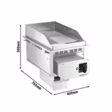 Plancha électrique - plaque acier - 4,5 kW - Rainurée - Surface de cuisson : 297x484mm