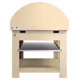 Gasdriven pizzaugn - med chamottesten - 1270x1476 mm - 9 x Ø 25 cm - 1‑däck - upp till 400 °C - Manuell - cremegul - inkl. underrede