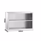 Armoire murale en acier inoxydable PREMIUM - 1000x400mm - sans portes (ouvert) - 800mm de haut