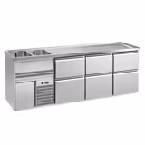 Comptoir de bar réfrigéré PREMIUM PLUS - 2500x700mm - 6 tiroirs