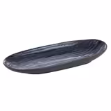 (6 pcs) LOOPS | Platter - flat - Melamine - 280x135mm - oval - Blue/Grey