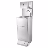 Commercial Hand Wash Sink - Stainless steel - with foot-operated tap, soap dispenser & paper towel dispenser