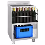 Cocktailstation - Edelstahl - 600x600mm - mit 3 Kühlbecken & Flaschenhalter