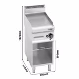 Commercial Gas Griddle - 4.0kW - Smooth Plate - Cooking area: 296x430mm - on Stand