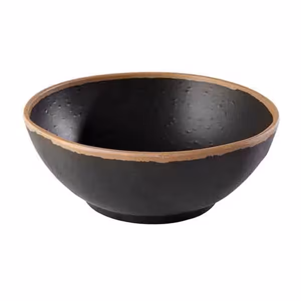 (6 stuks) Schaal - CROCKER - Melamine - 1,45L - rond - Ø210mm - stapelbaar - Bruin/Terracotta