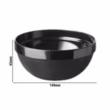 (6 stuks) Kom - CASUAL MAXI - Melamine - 0,5L - rond - Ø140mm - stapelbaar - Zwart