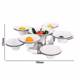 Etagère/ Support de buffet - rotatif - inox - incl. 9 coupes en mélamine - rond