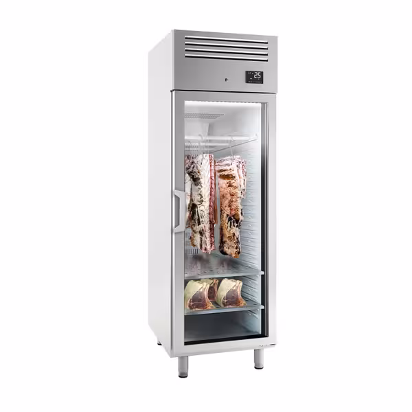 Professionele vleesrijpingskast - 687x868mm - met 1 glazen deur - RVS - 1264 liter