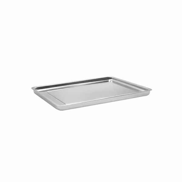 Serving Tray - Stainless Steel - with Rim - 393x268x40mm