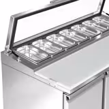 Saladette réfrigérée PREMIUM - 1365mm - 248L - 3 portes - avec découpe pour 7x GN 1/3 & Couvercle verre