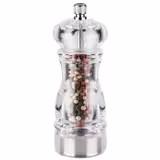 (6 stuks) Pepermolen - CLEARGRIND - RVS en acryl - Hoogte: 150mm - Transparant