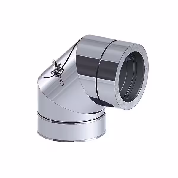 Bocht - 90° - met inspectieluik - in RVS - Ø 350mm