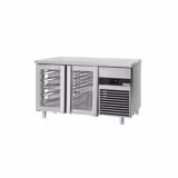 Mostrador refrigerado PREMIUM - 1400x700mm - puertas de cristal (2) - GN 1/1 - refrigeración ventilada - 281l