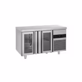 Hűtött munkaasztal PREMIUM - 1400x700 mm - GN 1/1 - 281 liter - ventilációs - 2 üvegajtóval