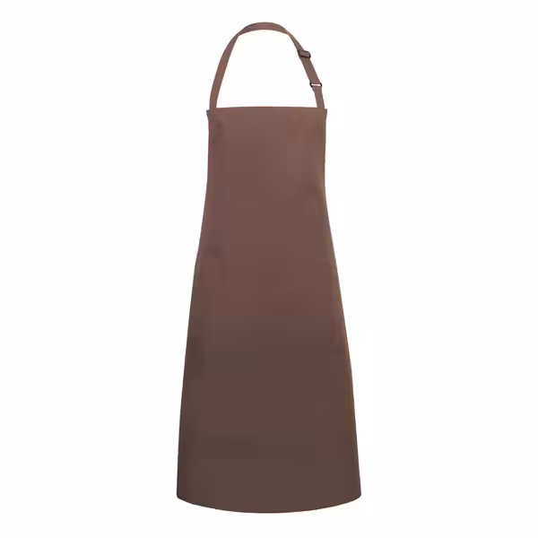 KARLOWSKY | Basic Chef Bib Apron with 2-Section Pocket – Light Brown - 75×90 cm - Poly-Cotton 65/35
