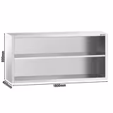 Armário mural em aço inoxidável PREMIUM - 1800x400mm - aberto (sem portas) - 800mm de altura