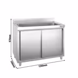 PREMIUM-potspoelunit - 1200x700mm - met 1 spoelbak