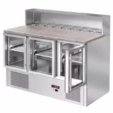 Commercial Saladette Counter ECO - 1368mm - 402L - 3 glass doors - for 7 x GN 1/6