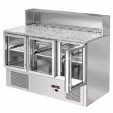 Commercial Saladette Counter ECO - 1368mm - 402L - 3 glass doors - for 7 x GN 1/6