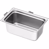 (1 piece) – Stainless Steel Gastronorm Pan GN 1/1 – Height 200 mm