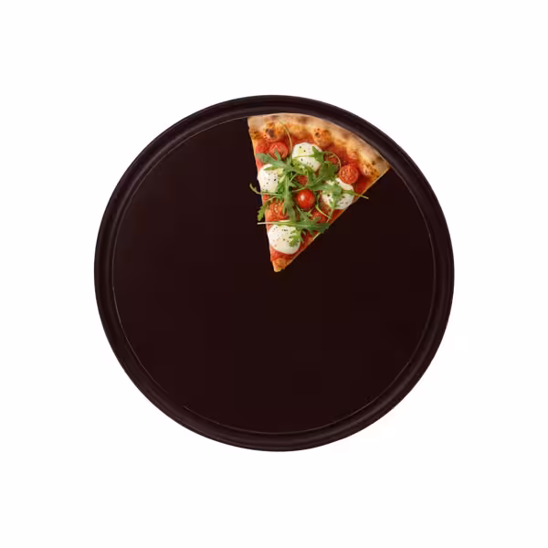 Pizza Plate - flat - Polyethylene - Ø220mm - with juice groove - Brown