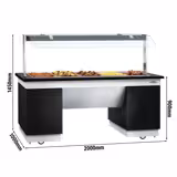 Буфетная Станция DUBLIN - 2000мм - с Водяной  баней  (Bain-marie) - для 5x GN 1/1