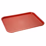(6 stuks) Fastfood-dienblad - FAST FOOD - Polypropyleen - 41x30,5cm - hoogte: 25mm - Rood - textuur oppervlak